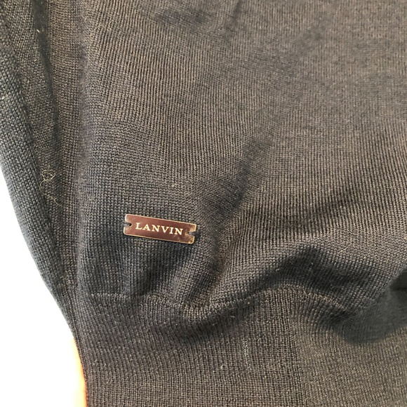 Navy blue Lanvin cashmere silk wool doleman sleeve sweater NWT, size small - Picture 2 of 9